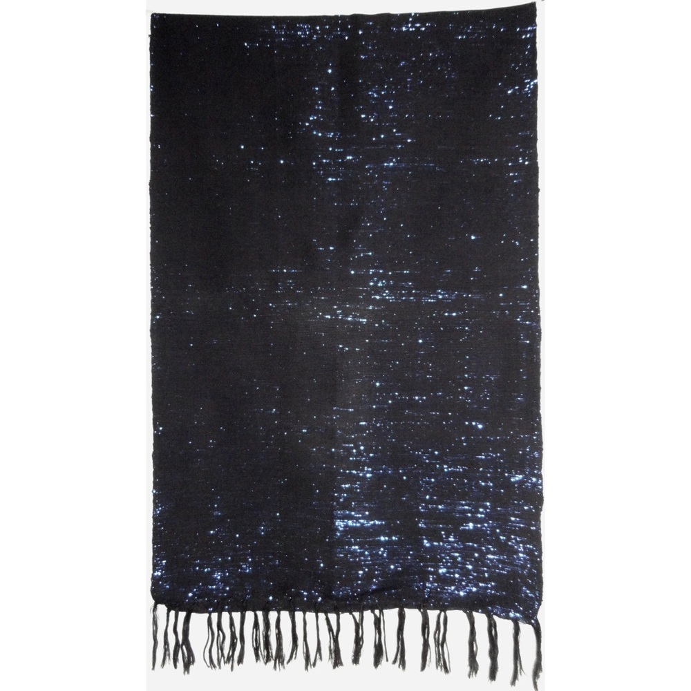Black/Metallic Blue Table Runner